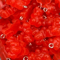 Gummy bear charm red, per piece